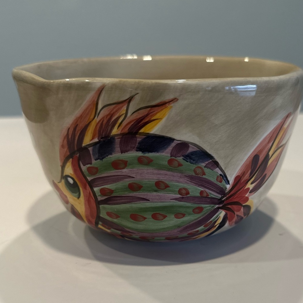 Hand-Painted Fish Design Bowl